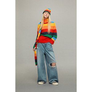 NEW Zara X Harry Lambert Striped Sweater Rainbow Harry Styles Unisex Mens Size M